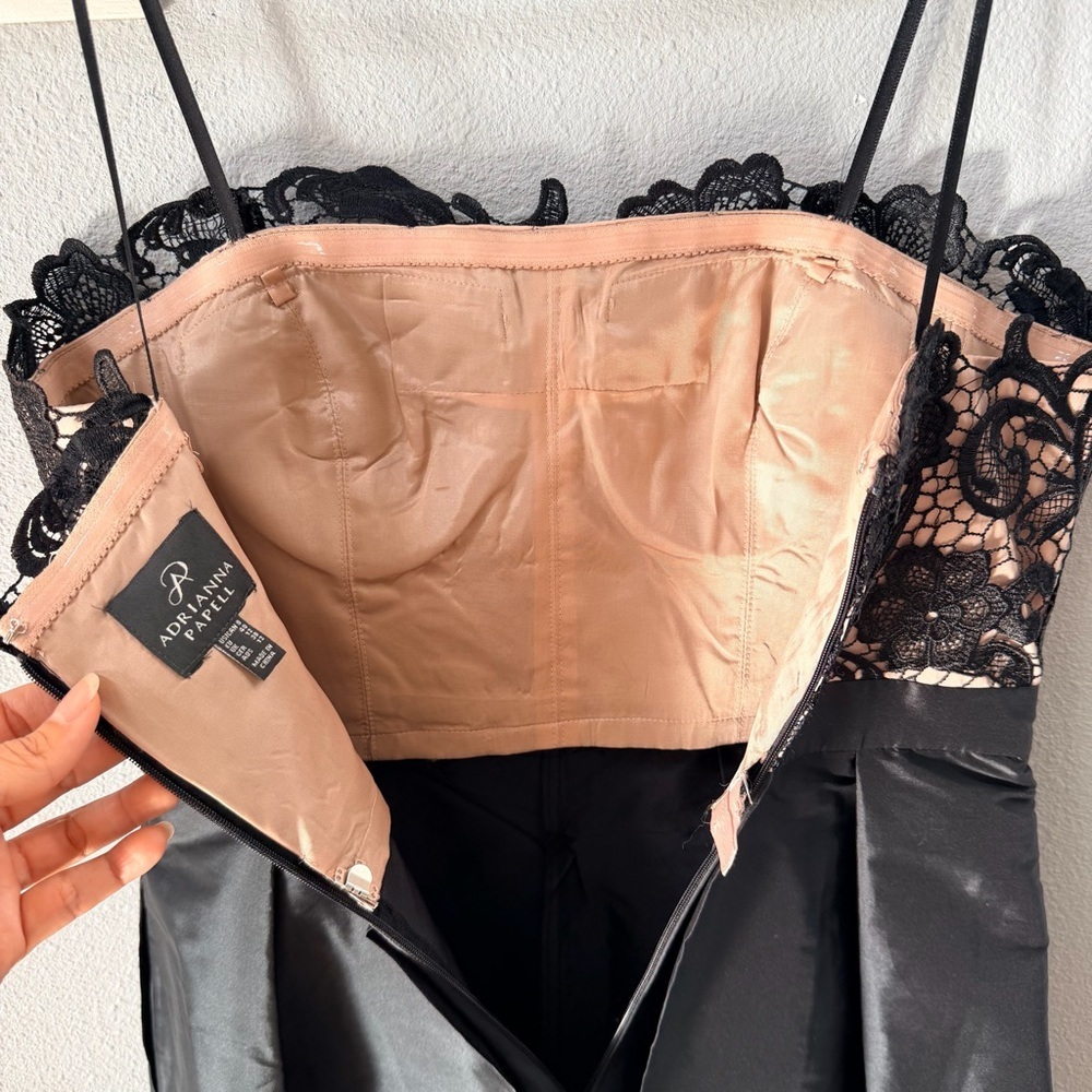 Adrianna Papell Black Strapless Lace Dress - Picture 7 of 15